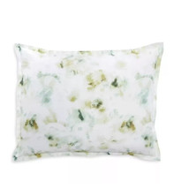 Sferra Acquerello King Green Sham Brush Strokes Calming Sateen Print Italy NEW - £38.05 GBP