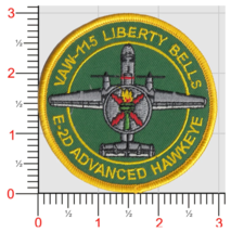 NAVY VAW-115 LIVERTY BELLS E-2D HAWKEYE GREEN HOOK &amp; LOOP EMBROIDERED PATCH - £31.35 GBP