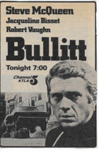 1976 Bullitt Steve McQueen Movie Ad Advertising KTLA 7x5 Star Trek Spock... - £11.37 GBP