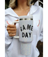 White GAME DAY Rhinestone Handle Large Tumbler 40oz - $56.67 CAD