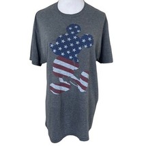 Disney Mickey Mouse Patriotic American Flag Gray T Shirt Sz Large Mens - $14.85