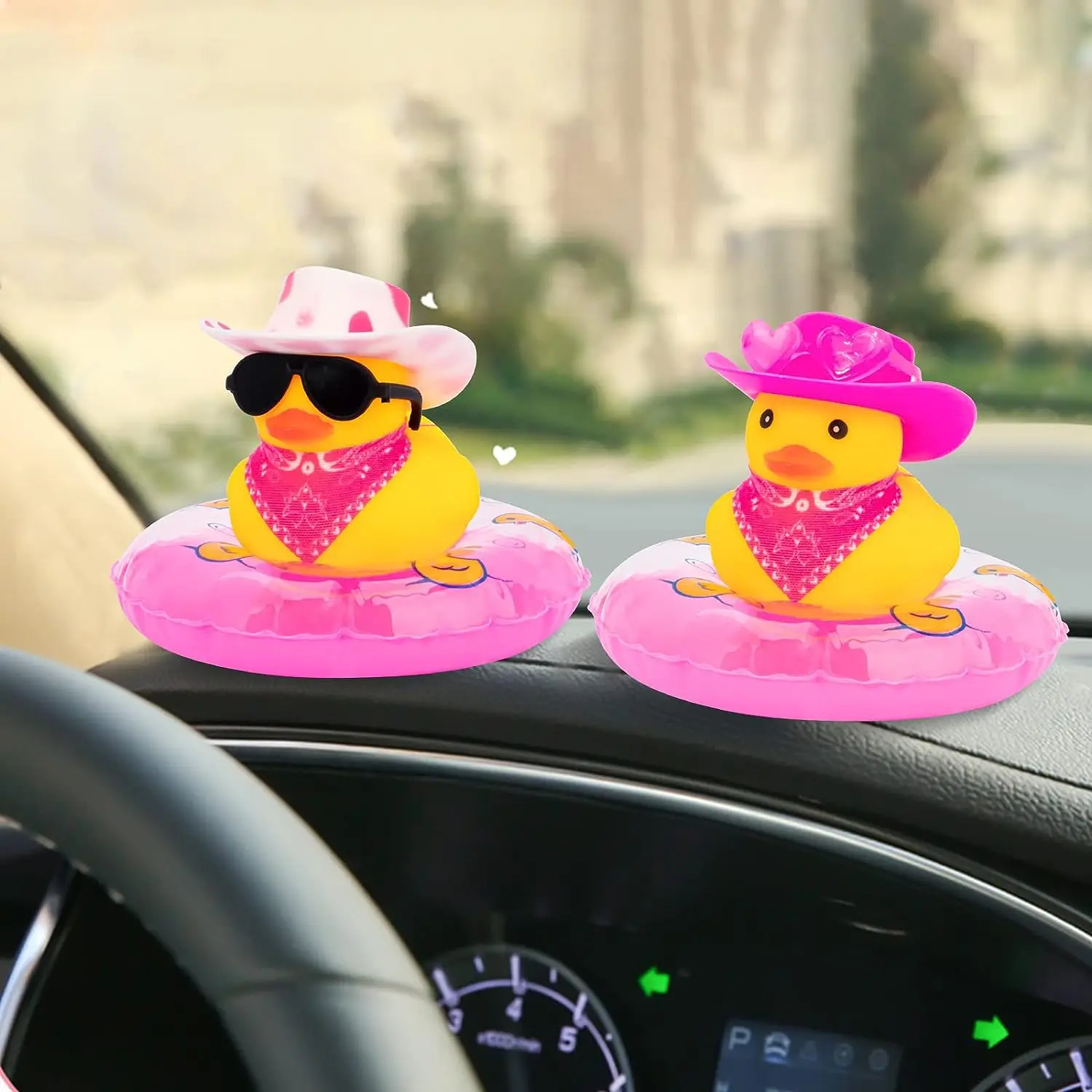 Oration west cowboy duck car dashboard decoration accessories with swim ring cowboy hat thumb200