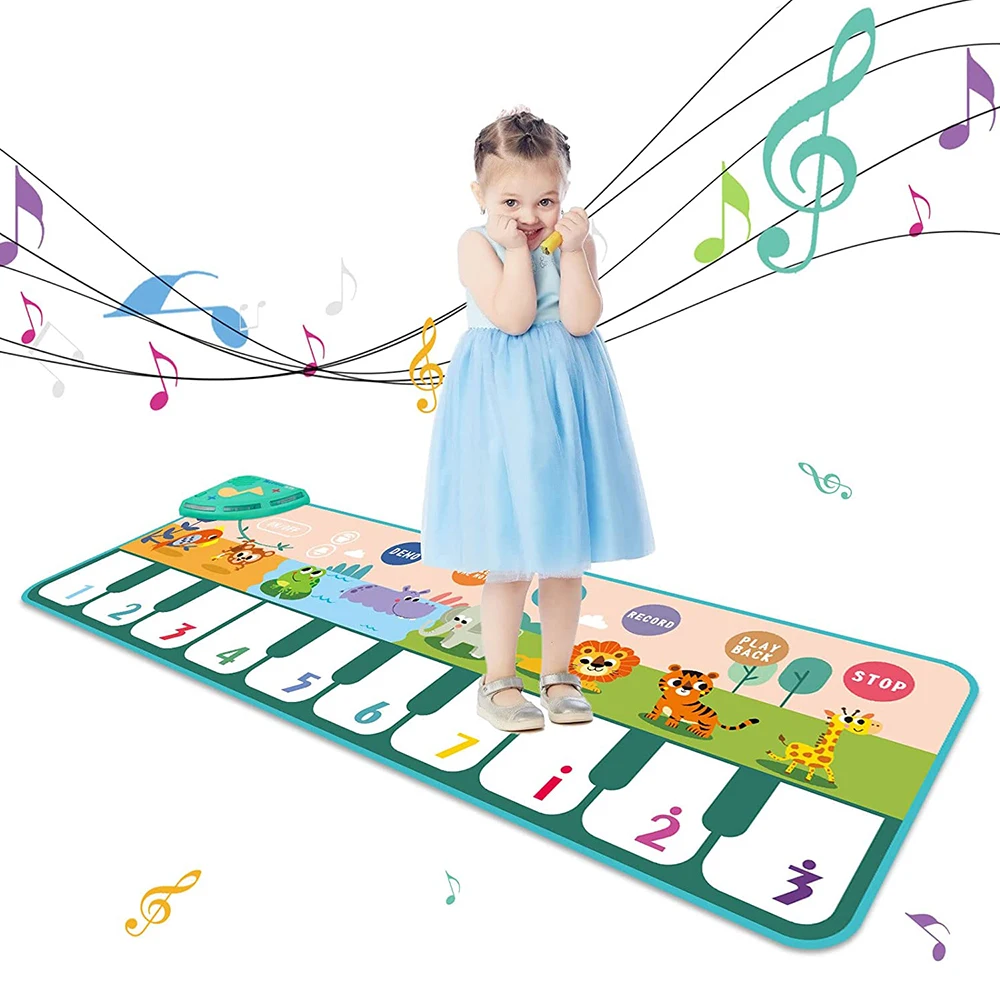 110x36cm Musical Piano Mat for Kids Toddlers Floor Keyboard Dance Mat with 8 - £15.40 GBP+