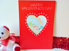 Red Heart Vintage Unused Valentine Card w Envelope Large Glossy Greeting Love Ap - £9.61 GBP