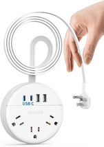 Flat Plug Power Strip, NTONPOWER 5 ft Ultra Thin Flat Extension Cord with 4 USB  - £28.77 GBP