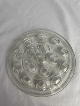 Vintage Indiana Glass Large Clear Glass Flower Frog 16 Holes 5 Inch Diameter - £5.36 GBP