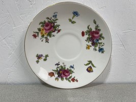 Crown Staffordshire Fine Bone China England Saucer White  floral 5.5&quot; - $10.79 CAD