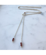 MODERNIST 925 STERLING SILVER BROWN BALL STONE AND HEARTS CHAIN NECKLACE... - €24,47 EUR