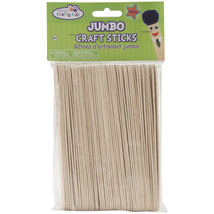 Jumbo Craft Sticks-Natural 6&quot; 50/Pkg - $15.54