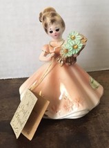 Josef Originals November Topaz Birthday Girl Figurine 1960s Vtg w/label &amp; Tag - £11.30 GBP