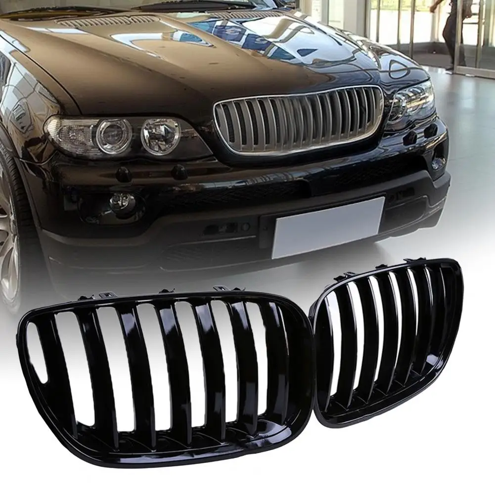 1 Pair Car Grilles Single Line Anti-scratch ABS Car Front Hood Grill for BMW X - £40.34 GBP