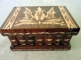  Secret Puzzle Brown Compartment Wooden Magic Puzzle Box Hungarian Jewelry Lock - $49.21