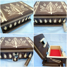 Puzzle Secret Magic Memory Stash Lock Case Trick Lock Mirror Jewellery Box Green - £43.77 GBP