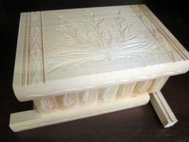 White Wooden Puzzle Jewellery Box with Secret Compartment Hidden Lock Key Mirror - £47.86 GBP
