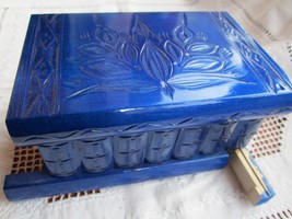 Wooden Puzzle Box Jewelry Case Trade Show Display Secret Compartment Off... - $37.01