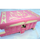 Lockable Pink Jewelry Display Box Large Capacity Earring Necklace Storag... - £53.18 GBP