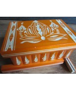 Elegant Wooden Bracelet Puzzle Box Packing Jewel Gift Box Orange Wood w/... - £50.23 GBP