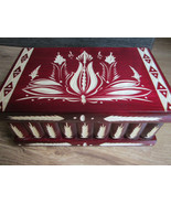 8.5 in Handmade Wood Jewelry Boxes Trinket Storage Silver Box Organizer ... - £87.63 GBP