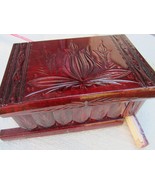 Secret Key HANDCRAFTED WOODEN Magic Jewelry Puzzle Money Box Cherry Red ... - £47.61 GBP