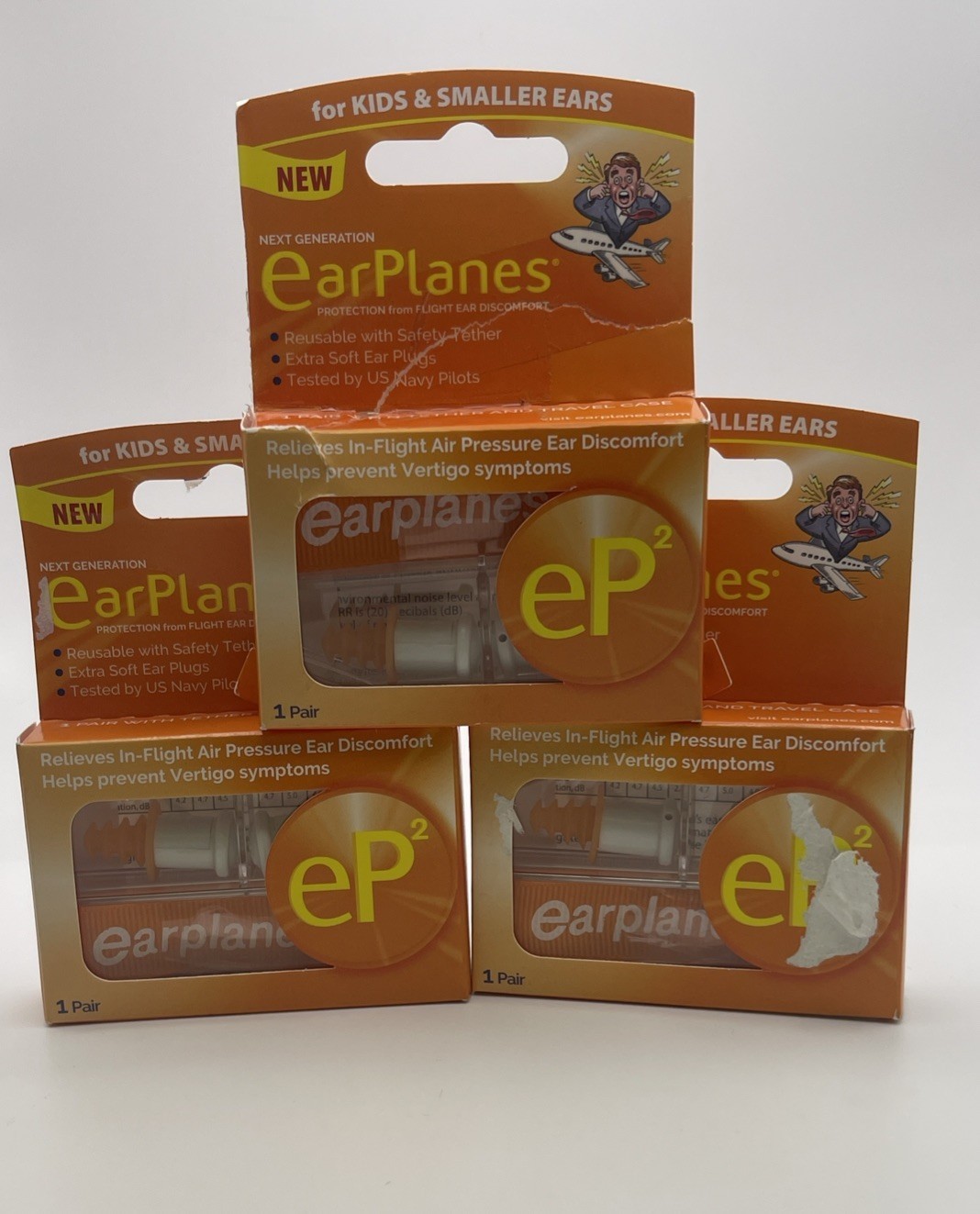 3 Earplanes + for Airplane Flight Ear Pain / Discomfort - Kid Size, Dama... - $14.85