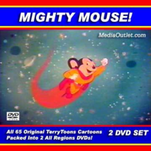  Mighty Mouse Cartoons DVD All 65 TerryToons 2 Archive Grade DVDs - £21.46 GBP
