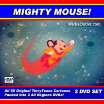  Mighty Mouse Cartoons DVD All 65 TerryToons 2 Archive Grade DVDs - £21.19 GBP