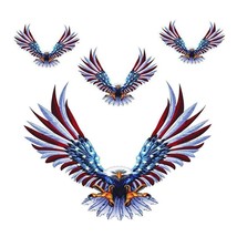 4pcs American Eagle Patriotic Car Decals, USA Flag Vinyl Body Side Stickers - £12.34 GBP