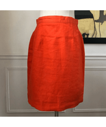 Vintage Esprit Orange 100% Linen Skirt 2 - $18.00