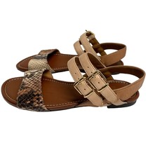 Clarks Artisan Sandals Womens Size 6 M Double Duckle Textured Animal Pri... - £14.90 GBP