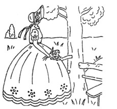 (in park) Crinoline Lady - Southern Belle  embroidery pattern Deighton  - £3.90 GBP