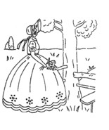 (in park) Crinoline Lady - Southern Belle  embroidery pattern Deighton  - £3.93 GBP