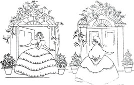 2 Southern Belle / Crinoline Lady embroidery pattern BB  - $5.00