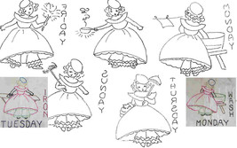 Vintage 1930&#39;s Young Belle in hoop skirt DOW  Towels pattern mo8523  - £3.98 GBP