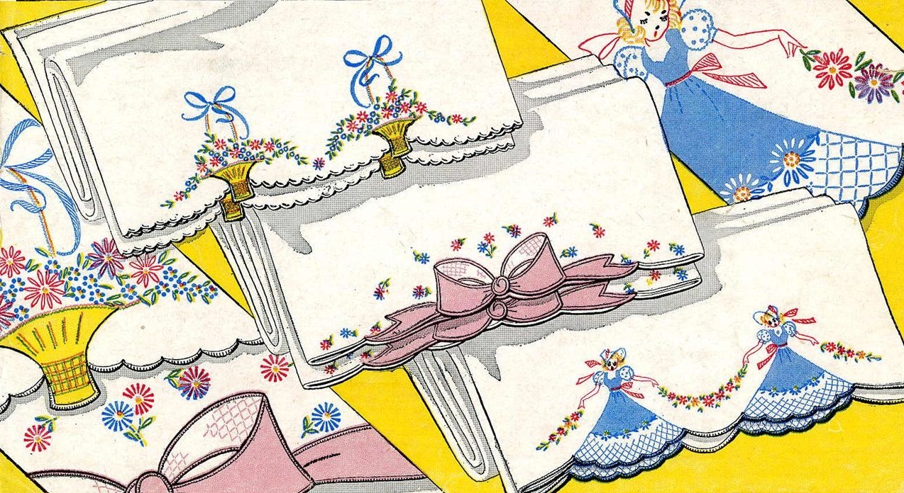 Southern Belle - Crinoline Bows &amp; Baskets pillowcase embroidery pattern ... - $5.00