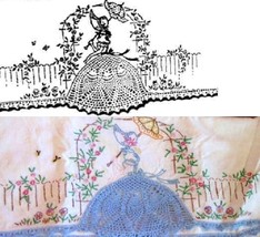 Southern Belle pillowcase pineapple crochet &amp; embroidery pattern mo2626  - $5.00