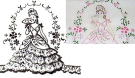 Southern Belle - Crinoline Lady pillowcase eyelet &amp; embroidery pattern mo2425   - $5.00