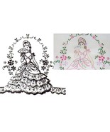Southern Belle - Crinoline Lady pillowcase eyelet &amp; embroidery pattern m... - $5.00