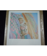 Little Girl on Quilts with Cat Print - £3.11 GBP