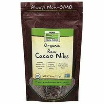 NOW Foods, Organic Raw Cacao Nibs, Rich, Pure Cacao Bean Bits, Dark Chocolate... - $13.19