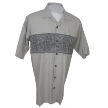 No Boundaries Men Hawaiian camp shirt p2p 24 L aloha luau tropical cotton gray - £15.50 GBP