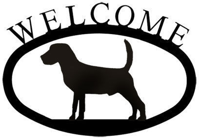 Primary image for Wrought Iron Welcome Sign Beagle Silhouette Plaque Outdoor Dog Decor Accent