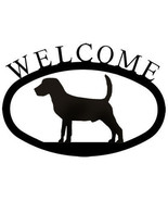 Wrought Iron Welcome Sign Beagle Silhouette Plaque Outdoor Dog Decor Accent - $35.79