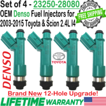 NEW OEM x4 Denso 12-Hole Upgrade Fuel Injectors for 2003-10 Toyota Camry 2.4L I4 - £212.99 GBP