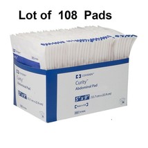 107 Ct Curity Abdominal Pads ABD Sterile 5&quot; x 9&quot; Gauze Bandage Pads 9190A - $59.39