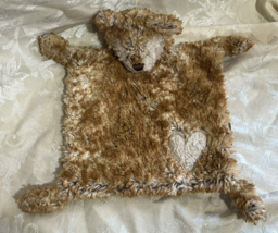 Rare Demdaco Bear Lovey Security Blanket Plush Swirley super Soft Chenille Heart - £21.76 GBP
