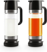 Aelga Coffee Syrup Dispenser, Honey Dispenser, 12 Oz Glass Syrup, Black ... - $38.96