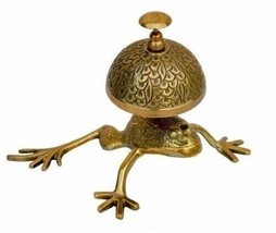 Antique Style Brass Desk Bell Frog Designer Collectible Table Decorative Gift - £30.06 GBP
