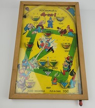 1930s Vtg Poosh-M-Up. Jr. 4-In-1 Baseball Pinball Tabletop Game Works Great - $69.29