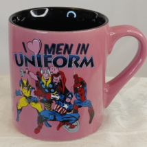 Marvel Comics I Love Man In Uniform 14oz Mug Spiderman Capt. AM Thor Wol... - $17.39