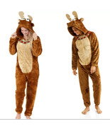 Reindeer Moose Brown Unisex Adult Costume by Briefly Stated 1 pc Pajama ... - $25.63